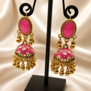 Indian Meenakari Painted Jhumka