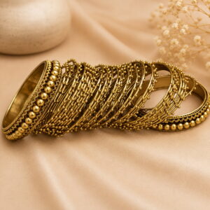 Traditional Oxidized Drop Design Bangle Set for Women