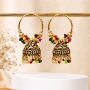 Gajra Bali Jhumka Earrings