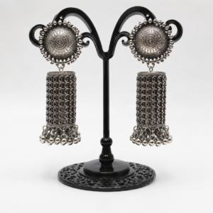 Oxidized Dholki Style Jhumka Earrings for Women